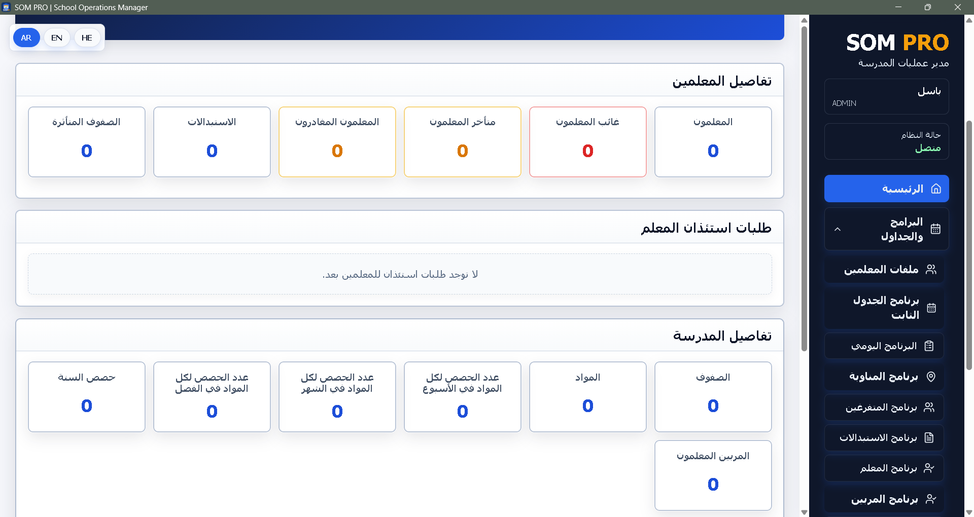 لوحة المدير